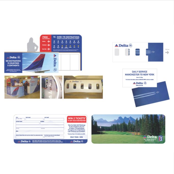 Delta Airlines Exhibition stand and marketing material