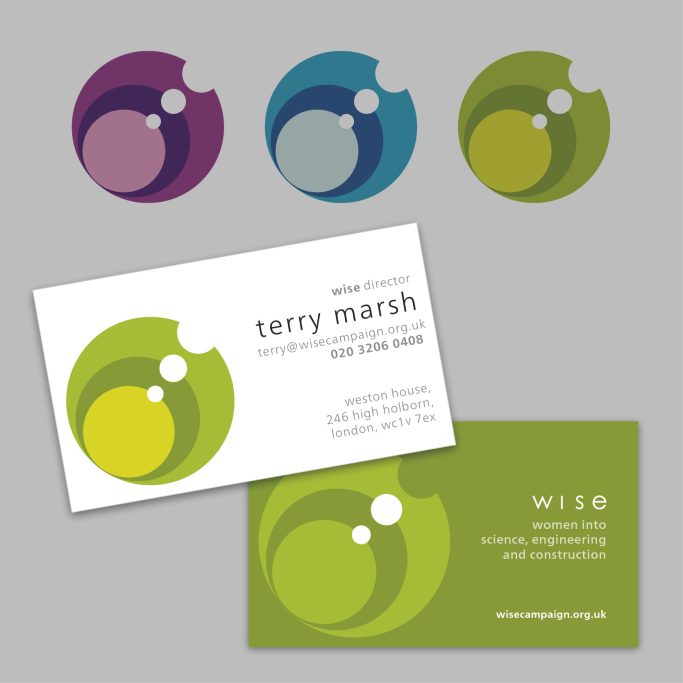 WISE logos and business card